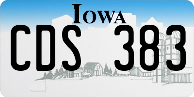 IA license plate CDS383