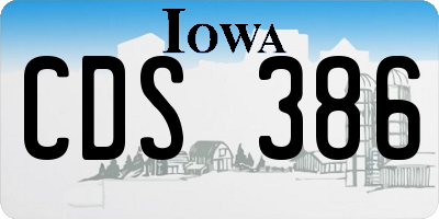 IA license plate CDS386