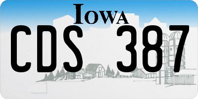 IA license plate CDS387