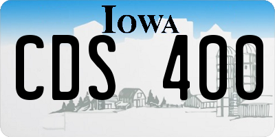 IA license plate CDS400