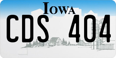 IA license plate CDS404