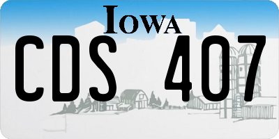 IA license plate CDS407