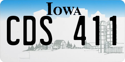 IA license plate CDS411