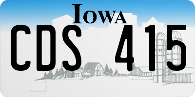 IA license plate CDS415