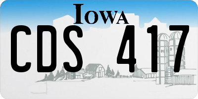 IA license plate CDS417