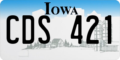 IA license plate CDS421