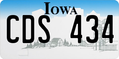 IA license plate CDS434