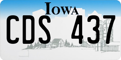 IA license plate CDS437