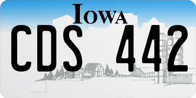 IA license plate CDS442