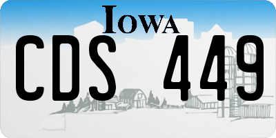 IA license plate CDS449
