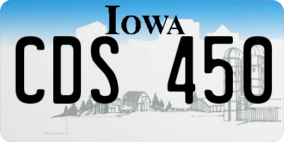 IA license plate CDS450