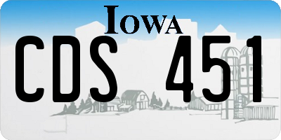 IA license plate CDS451