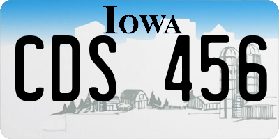 IA license plate CDS456