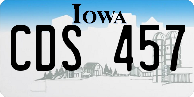 IA license plate CDS457