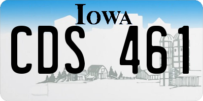 IA license plate CDS461