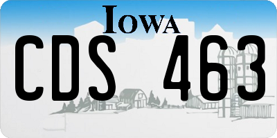 IA license plate CDS463
