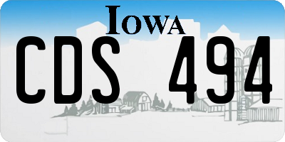 IA license plate CDS494
