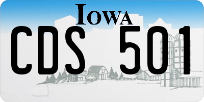 IA license plate CDS501