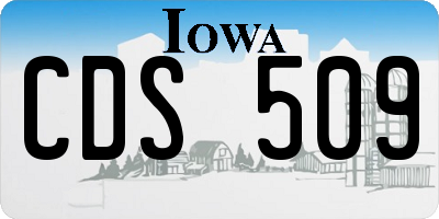IA license plate CDS509