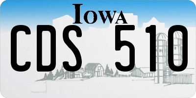 IA license plate CDS510