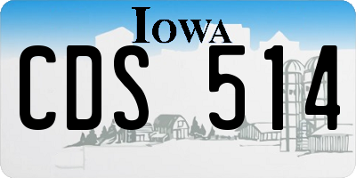 IA license plate CDS514