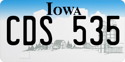 IA license plate CDS535