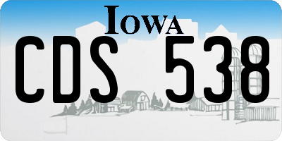 IA license plate CDS538