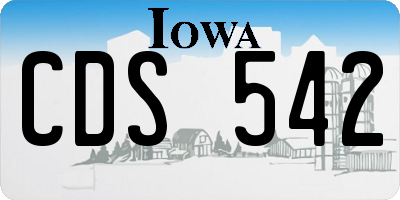 IA license plate CDS542