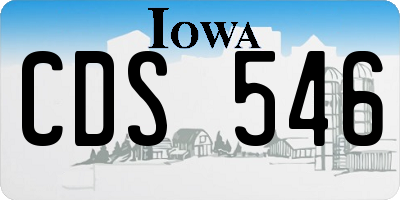 IA license plate CDS546