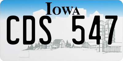 IA license plate CDS547