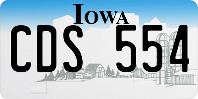 IA license plate CDS554