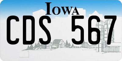 IA license plate CDS567