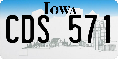 IA license plate CDS571