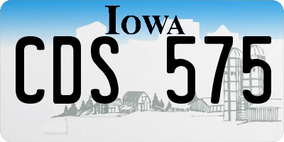 IA license plate CDS575