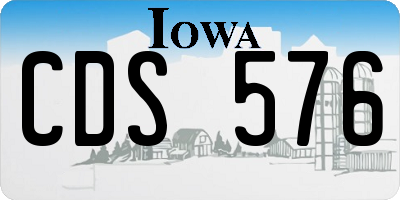 IA license plate CDS576