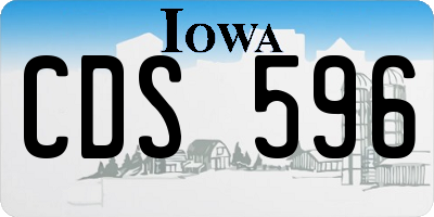 IA license plate CDS596