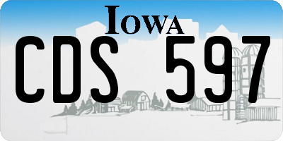 IA license plate CDS597