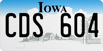 IA license plate CDS604