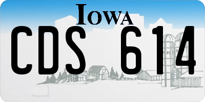 IA license plate CDS614