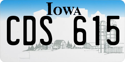 IA license plate CDS615