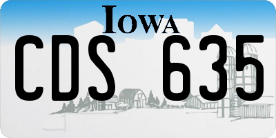 IA license plate CDS635