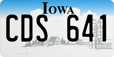 IA license plate CDS641
