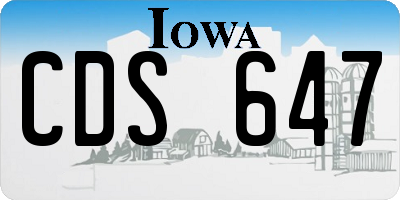 IA license plate CDS647