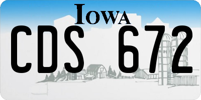 IA license plate CDS672