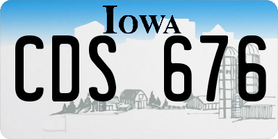 IA license plate CDS676
