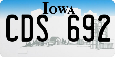 IA license plate CDS692