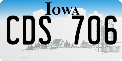 IA license plate CDS706