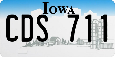 IA license plate CDS711