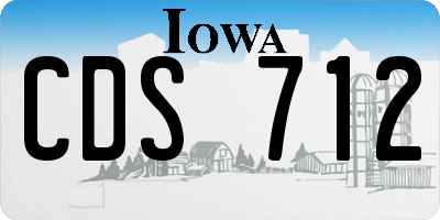 IA license plate CDS712