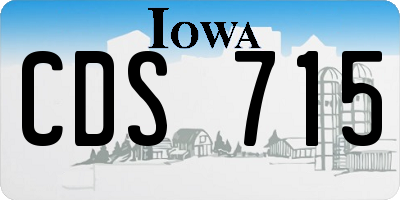 IA license plate CDS715